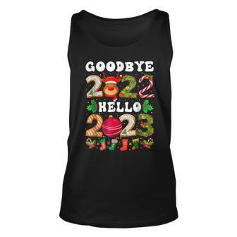 Goodbye 2022 Hello 2023 Happy New Year Funny Christmas Xmas V3 Unisex Tank Top - Seseable