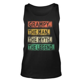 Grampy The Man The Myth The Legend Fathers Day Grandpa Tank Top | Mazezy