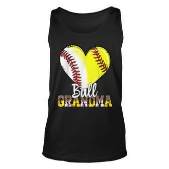 Grandma Of Both Baseball Softball Grandkids Ball Tank Top | Mazezy