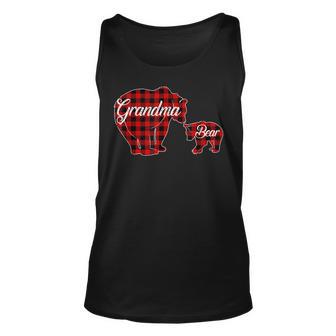 Grandma Bear Buffalo Plaid Weihnachten Tank Top - Seseable