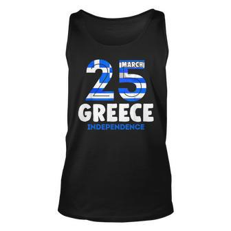 Greek Independence Day 25 March Greece Flag Unisex Tank Top - Seseable