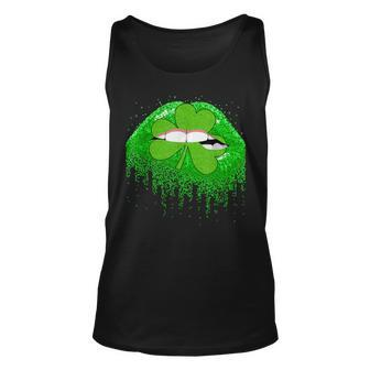 Green Lips Biting Sexy Irish Costume St Patricks Day Unisex Tank Top - Seseable