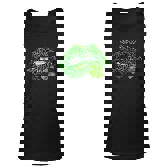 Green Lips Biting Sexy Irish Costume St Patricks Day Unisex Tank Top - Thegiftio