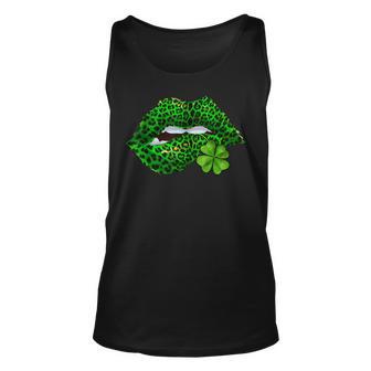 Green Lips Biting Sexy Irish Costume St Patricks Day Unisex Tank Top - Thegiftio UK