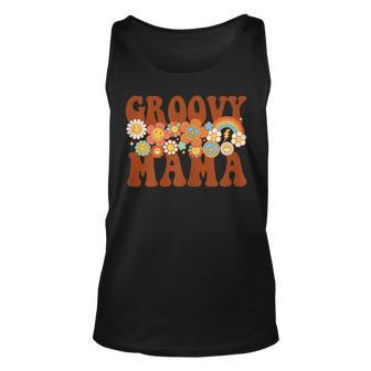 Womens Groovy Mama Retro Matching Baby Shower Tank Top | Mazezy