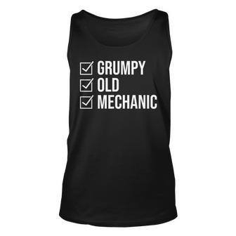 Grumpy Old Mechanic Funny Car Garage Auto Mechanic Grandpa Unisex Tank Top - Thegiftio UK