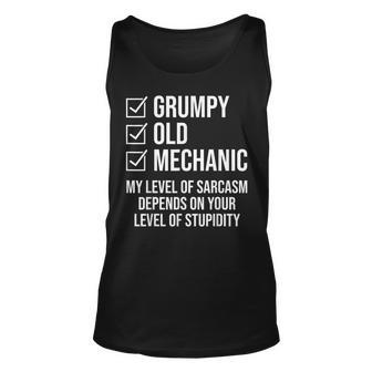 Grumpy Old Mechanic Funny Car Repair Garage Auto Mechanic Unisex Tank Top - Thegiftio UK