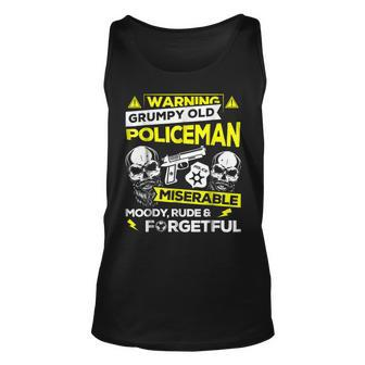 Grumpy Old Policeman T Miserable Moody Rude Gift For Mens Unisex Tank Top | Mazezy CA