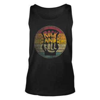 Guitar Rock And Roll Vintage Retro Style Musician Music Gift Unisex Tank Top - Seseable
