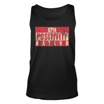 Gym Positivity Nation Funny Fitness Unisex Tank Top | Mazezy