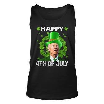 Happy 4Th Of July St Patricks Day Leprechaun Joe Biden Unisex Tank Top - Seseable
