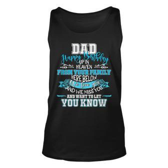 Happy Birthday To My Dad In Heaven Lost Father Memorial Unisex Tank Top - Seseable