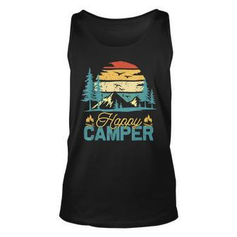Happy Camper Retro Vintage Funny Matching Camping Crew Unisex Tank Top | Mazezy