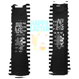 Happy Easter Chicken Bunnies Egg Poultry Farm Animal Farmer Tank Top | Mazezy
