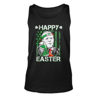Happy Easter Leprechaun Biden St Patricks Day Shamrock Mens Unisex Tank Top - Seseable