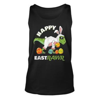 Happy Eastrawr T Rex Dinosaur Easter Bunny Egg V2 Unisex Tank Top - Seseable