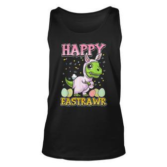 Happy Eastrawr T Rex Dinosaur Easter Bunny Egg V3 Unisex Tank Top - Seseable