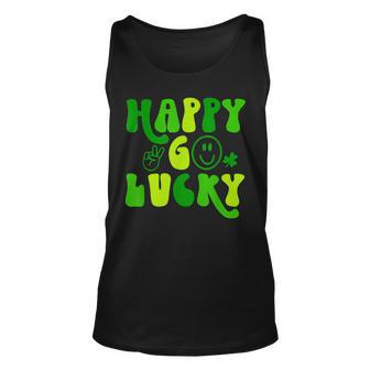 Happy Go Lucky Heart St Patricks Day Lucky Clover Shamrock Unisex Tank Top - Seseable