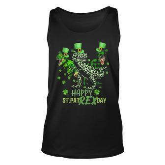 Happy St Patrex Day T Rex Lover Funny St Patricks Day Unisex Tank Top - Seseable