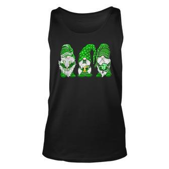 Happy St Patricks Day Three Gnomes Shamrock Family Outfit Unisex Tank Top - Seseable