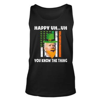 Happy Uh You Know The Thing Confused Biden St Patricks Day Unisex Tank Top - Seseable