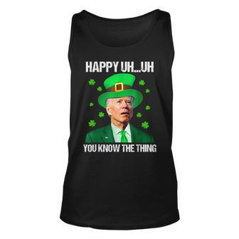 Happy Uh You Know The Thing Confused Joe Biden St Patricks Unisex Tank Top - Seseable