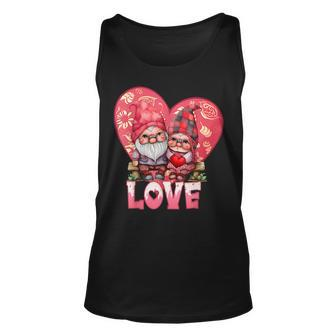 Happy Valentines Day Gnome With Love Gnome Valentines Day Unisex Tank Top - Seseable
