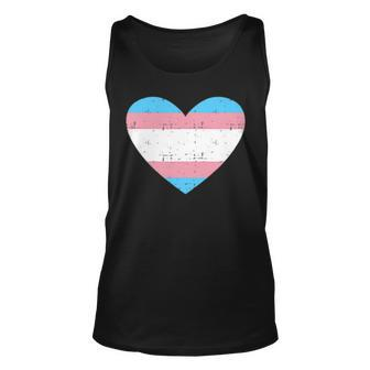 Heart With Transgender Flag For Trans Pride Month Unisex Tank Top | Mazezy