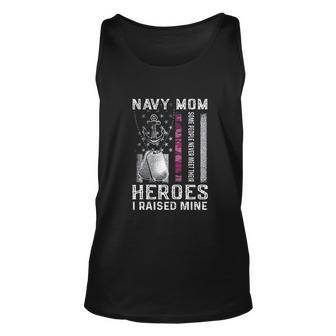 Hero Raised By Proud Navy Mom American Flag Mothers Day Men Women Tank Top Graphic Print Unisex - Thegiftio UK