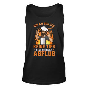 Herren Grill Barbecue Spruch Bbq Bin Am Grillen Abflug Tank Top - Seseable