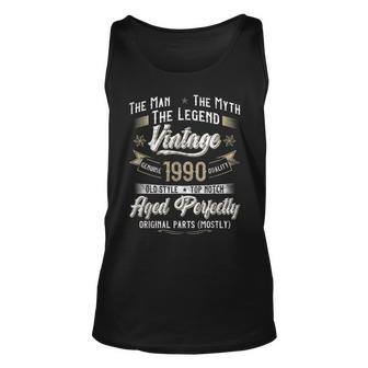 Herren Unisex TankTop zum 33. Geburtstag, Vintage 1990, Mann Mythos Legende - Seseable