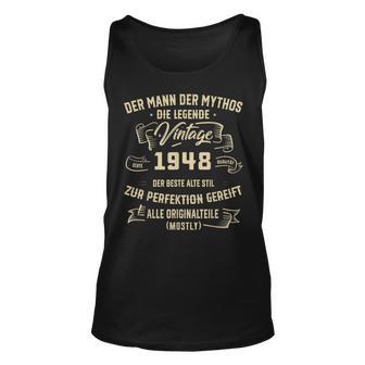 Herren Vintage Der Mann Mythos Die Legende 1948 75 Geburtstag Tank Top - Seseable