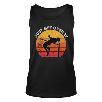 High Jumping Just Get Over It Vintage Retro Sunset High Jump Tank Top | Mazezy