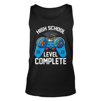 High School Level Complete Class Of 2023 Graduation Unisex Tank Top - Thegiftio UK