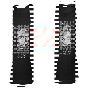 Hippie Face Baseball Cousin Game Day Groovy Mothers Day Unisex Tank Top | Mazezy