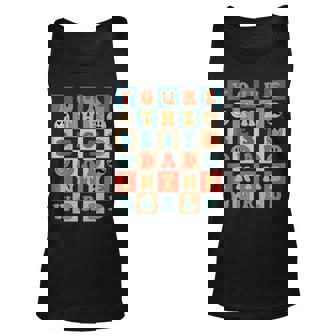 Hippie Face Best Dad In The World Retro Groovy Fathers Day Unisex Tank Top - Thegiftio UK