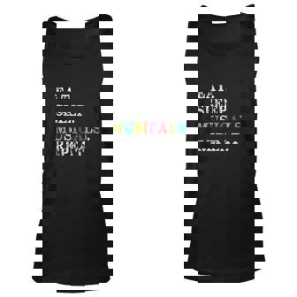 Holiday Apparel Eat Sleep Musicals Repeat Unique Men Women Tank Top Graphic Print Unisex - Thegiftio