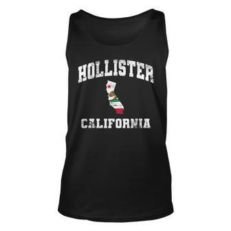 Hollister California Ca State Flag Vintage Athletic Style Unisex Tank Top | Mazezy