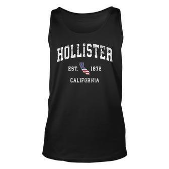 Hollister California Vintage State Usa Flag Athletic Style Unisex Tank Top | Mazezy