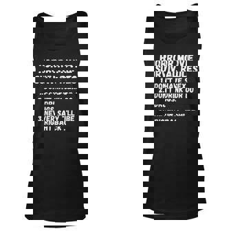 Horror Movie Survival Rules - Funny Scary Movie Unisex Tank Top | Mazezy