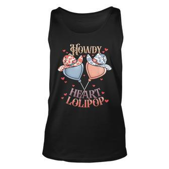 Howdy Valentine Candy Heart Lollipops Couple Matching Unisex Tank Top - Seseable