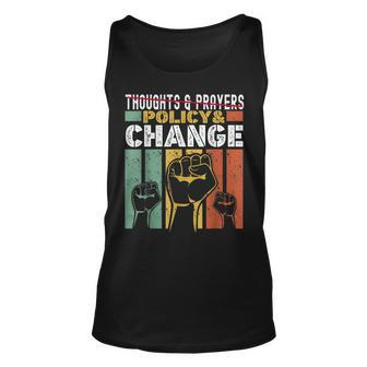 Human Rights Thoughts And Prayers Policy And Change Unisex Tank Top | Mazezy