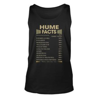 Hume Name Gift Hume Facts Unisex Tank Top - Seseable