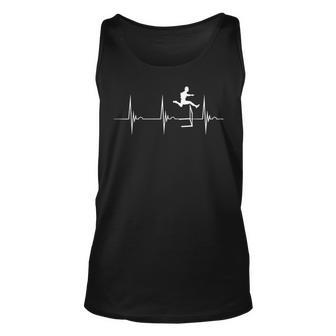 Hurdles Heartbeat Hurdler Pulse Line Track And Field Unisex Tank Top - Seseable