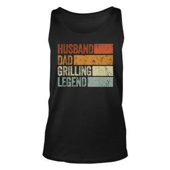 Husband Dad Grilling Legend Funny Vintage Fathers Day Unisex Tank Top - Thegiftio UK