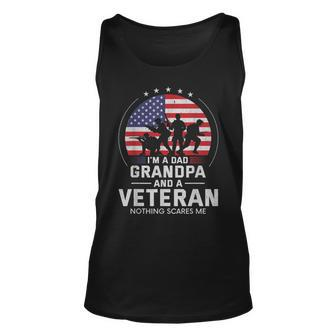 I Am A Dad Grandpa And A Veteran Nothing Scares Me Usa Gift V3 Unisex Tank Top - Seseable