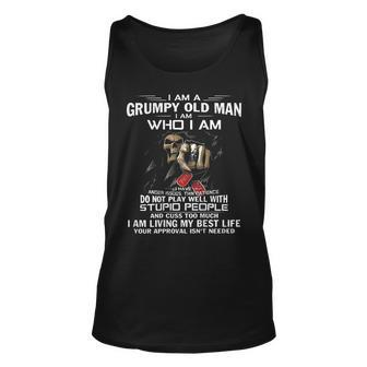 I Am A Grumpy Old Man I Am Who I Am I Have Anger Issues Unisex Tank Top | Mazezy