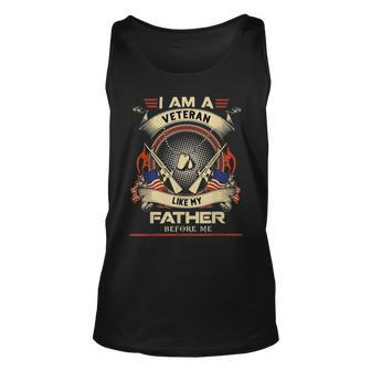 I Am A Veteran Like My Father Before Me Veteran American Unisex Tank Top | Mazezy