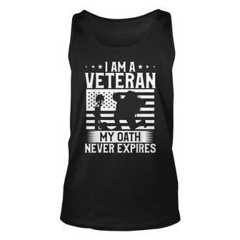 I Am A Veteran My Oath Never Expires American Flag Veterans V2 Unisex Tank Top - Seseable
