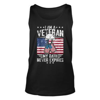 I Am A Veteran My Oath Never Expires-Patriotic Veterans Day Unisex Tank Top - Seseable